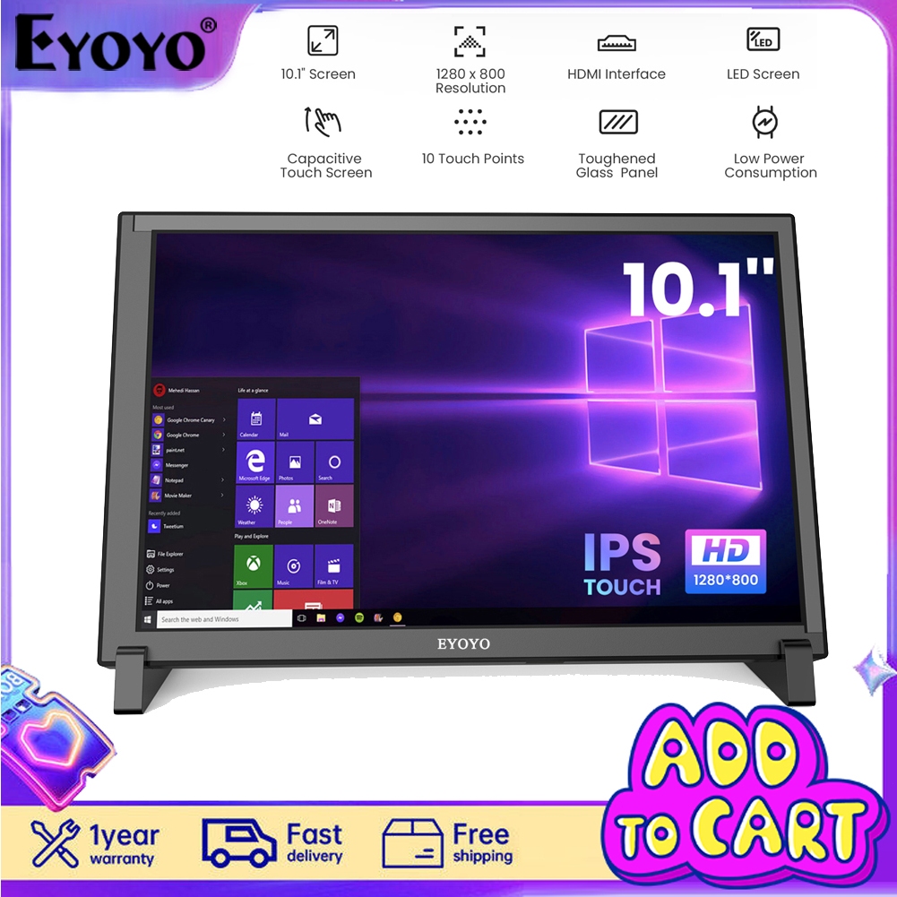 Aprotii หน้าจอสัมผัส Raspberry Pi 10 นิ้ว 1280x800 IPS Raspberry Pi 10 จุด แบบพกพา HDMI สําหรับ PS4 