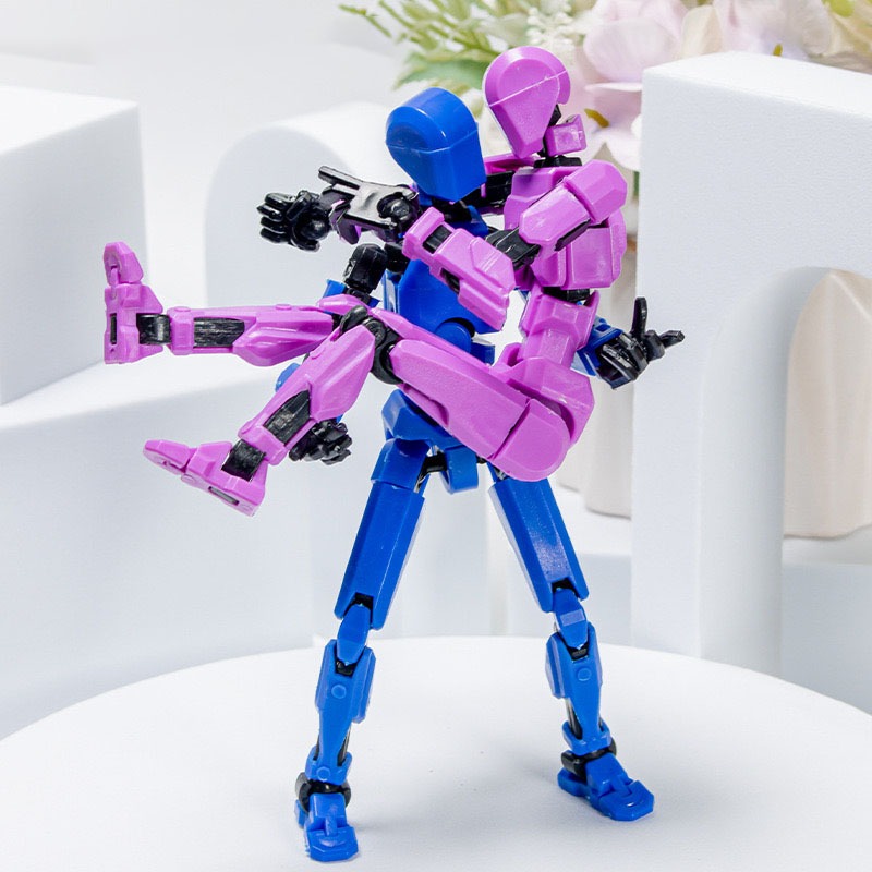 ฟิกเกอร์แอคชั่นจำลอง 13 ข้อต่อหลายข้อ DIY 3D โชคดี ของเล่นบีบอัด T13 DIY toys - รูปที่ 7