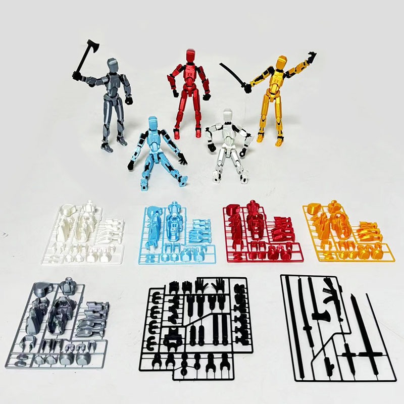 ฟิกเกอร์แอคชั่นจำลอง 13 ข้อต่อหลายข้อ DIY 3D โชคดี ของเล่นบีบอัด T13 DIY toys - รูปที่ 4