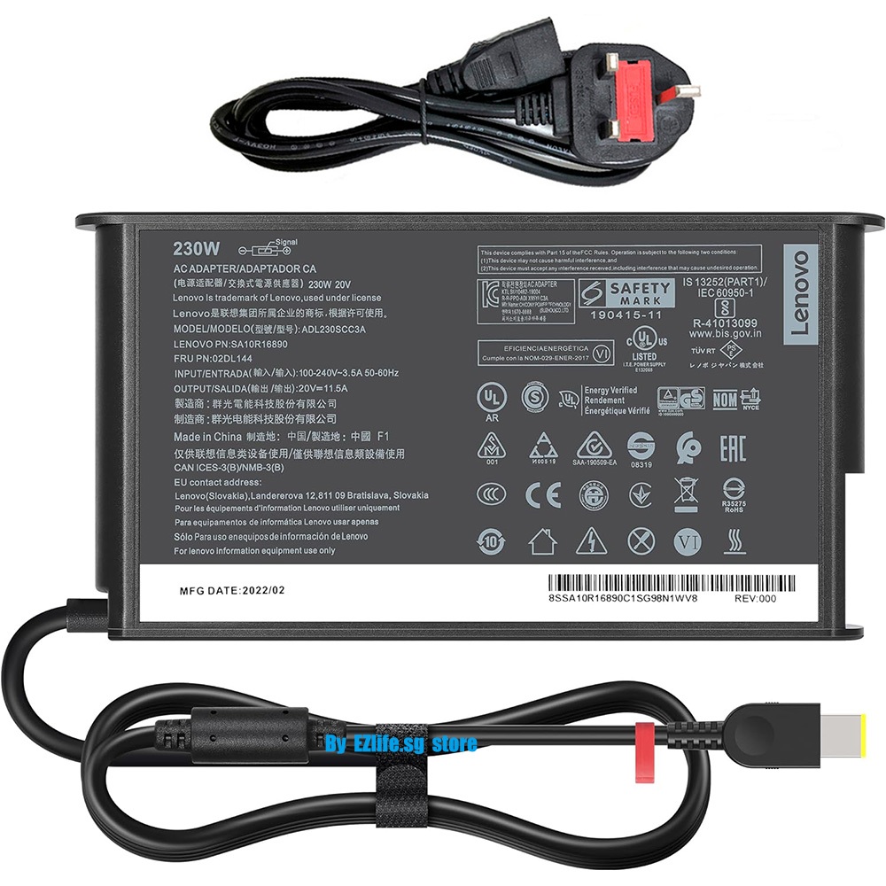 อะแดปเตอร์ 230W สําหรับ Lenovo Legion 5 Pro16ACH6H 82JQ แล็ปท็อปสําหรับเล่นเกม Legion7i Charger