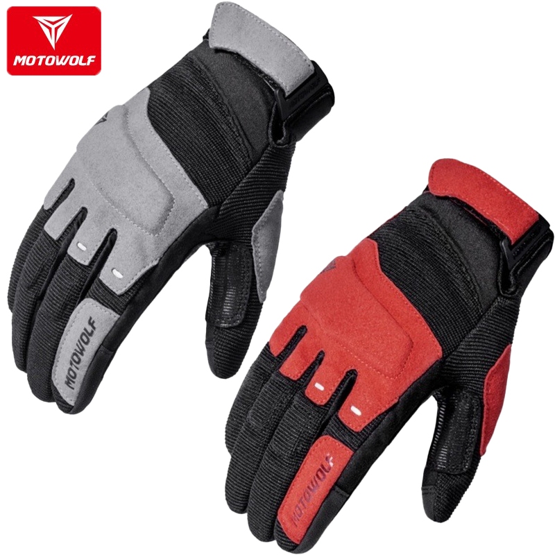 MOTOWOLF 0325 ถุงมือ หน้าจอสัมผัส หลายชั้น ระบายอากาศ กันตก สําหรับขี่รถจักรยานยนต์