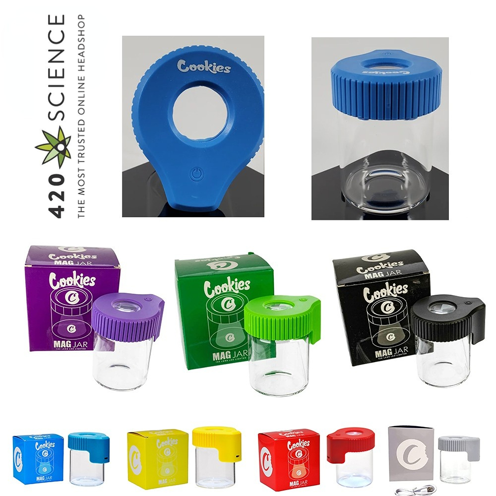 Cookies Air Tight โหลแก้วใส มีไฟ Led สําหรับใส่ Led Lit Mag Jar Glass Storage Clear Stash Jar
