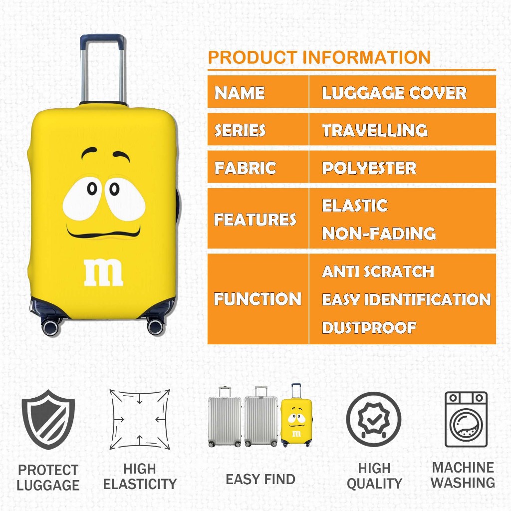 ผ้าคลุมกระเป๋าเดินทาง ผ้าสแปนเด็กซ์ แบบยืดหยุ่น 4 ขนาด Luggage Cover 18-32 นิ้ว [S/M/L/XL]  TYPE10