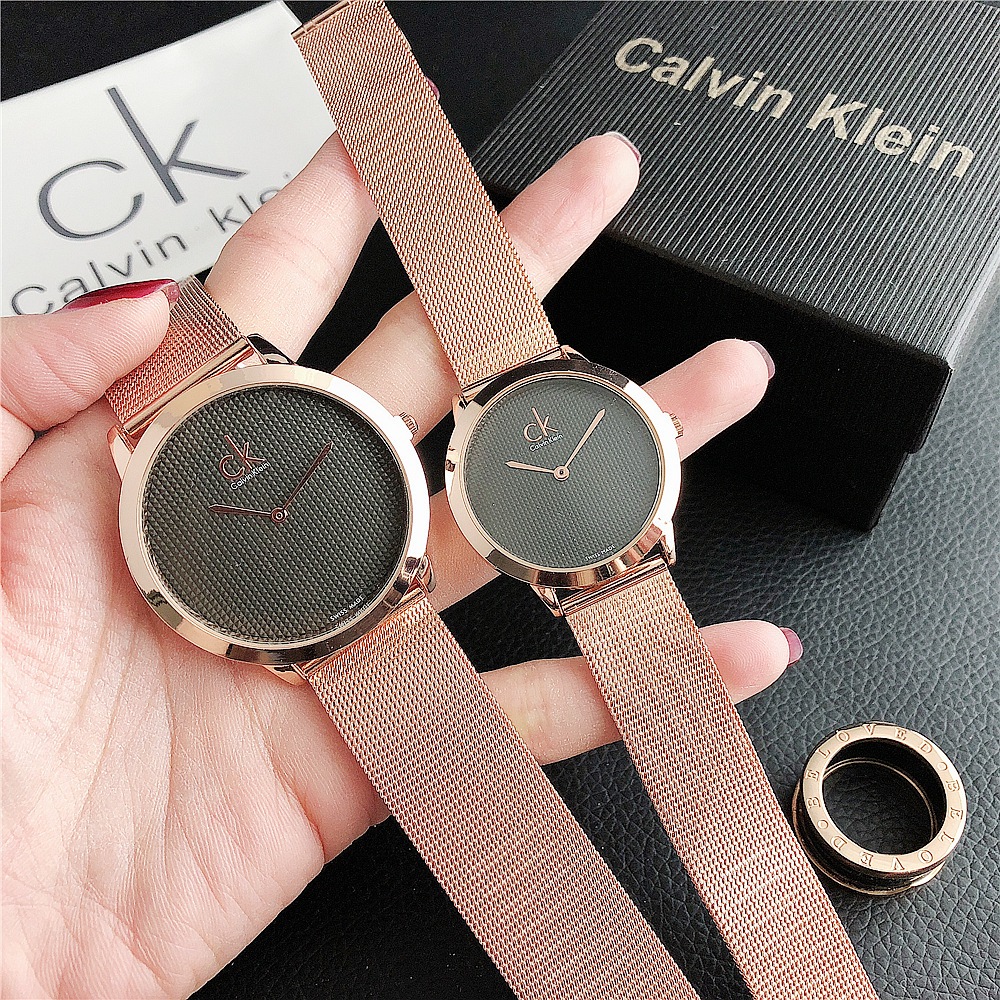 Calvin Klein นาฬิกาข้อมือควอตซ์ สายสแตนเลส แบบ Dial สําหรับทุกเพศ