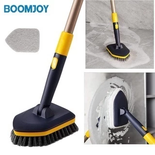BOOMJOY แปรงขัดกระเบื้อง 2 in 1 ปรับได้ 126 ซม. สําหรับทําความสะอาดห้องน้ํา ห้องครัว
