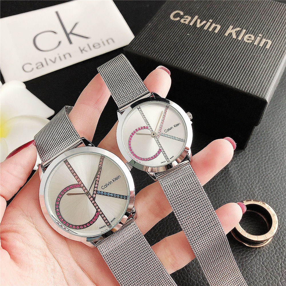 Calvin Klein นาฬิกาข้อมือควอตซ์ สายสแตนเลส สําหรับผู้ชาย และผู้หญิง