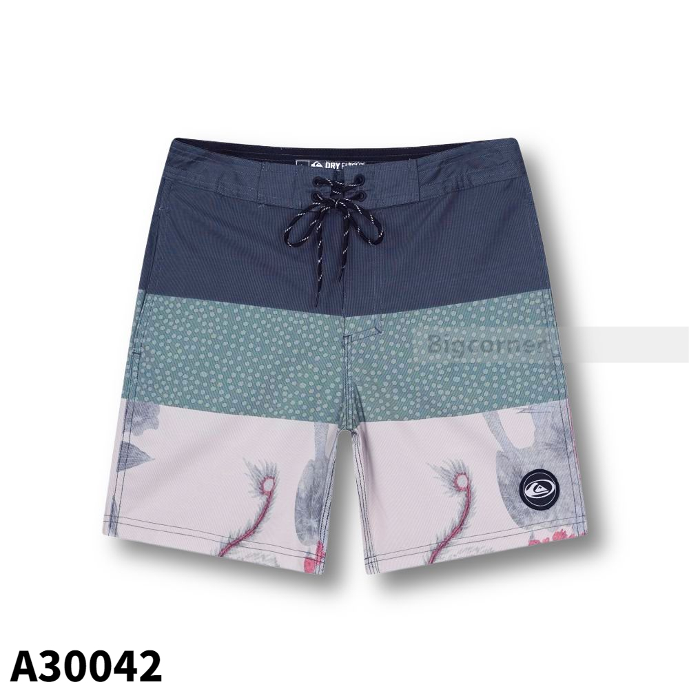 กางเกงขาสั้นชายหาดผู้ชายกางเกงขาสั้นแห้งเร็วและกันน้ําท่องกางเกงขาสั้น2กระเป๋า เลงht 17" ก30042