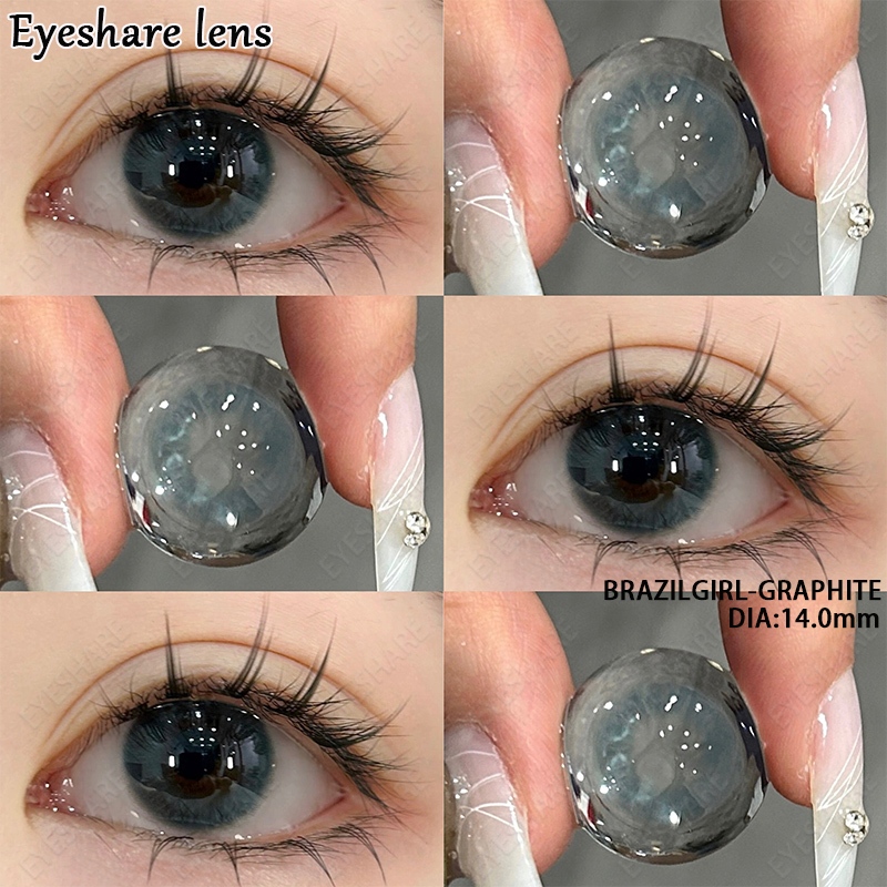 Eyeshare lens คอนแทคเลนส์ธรรมชาติ สีอ่อน 2ชิ้น1คู่ 1 ปี ขนาดมินิ