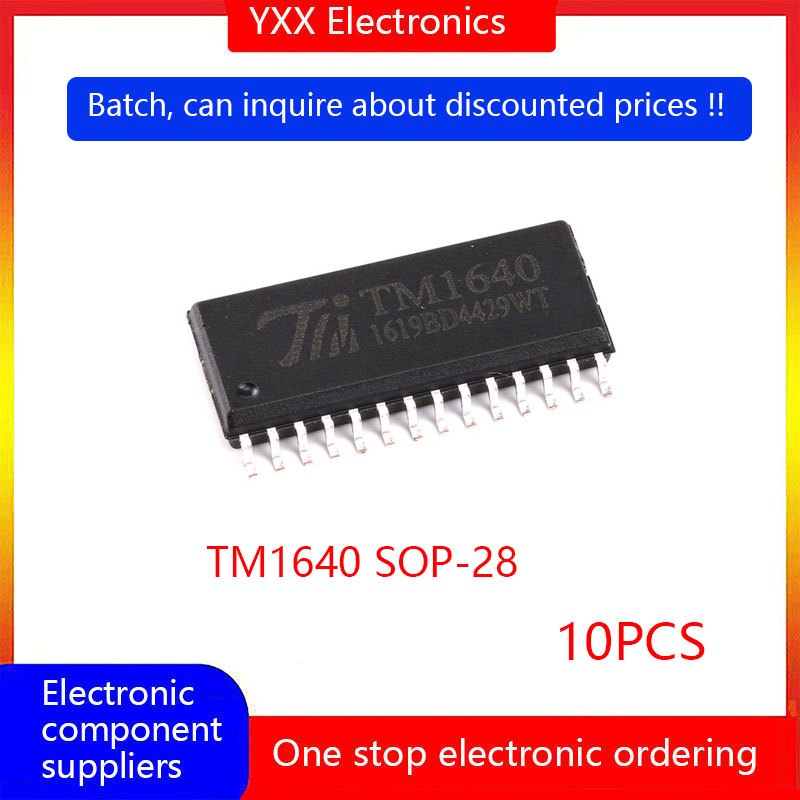 ของแท้ ชิพ IC ไดรเวอร์ หน้าจอดิจิทัล LED SMT TM1640 SOP-28 8 ส่วน x 16 บิต 10 ชิ้น