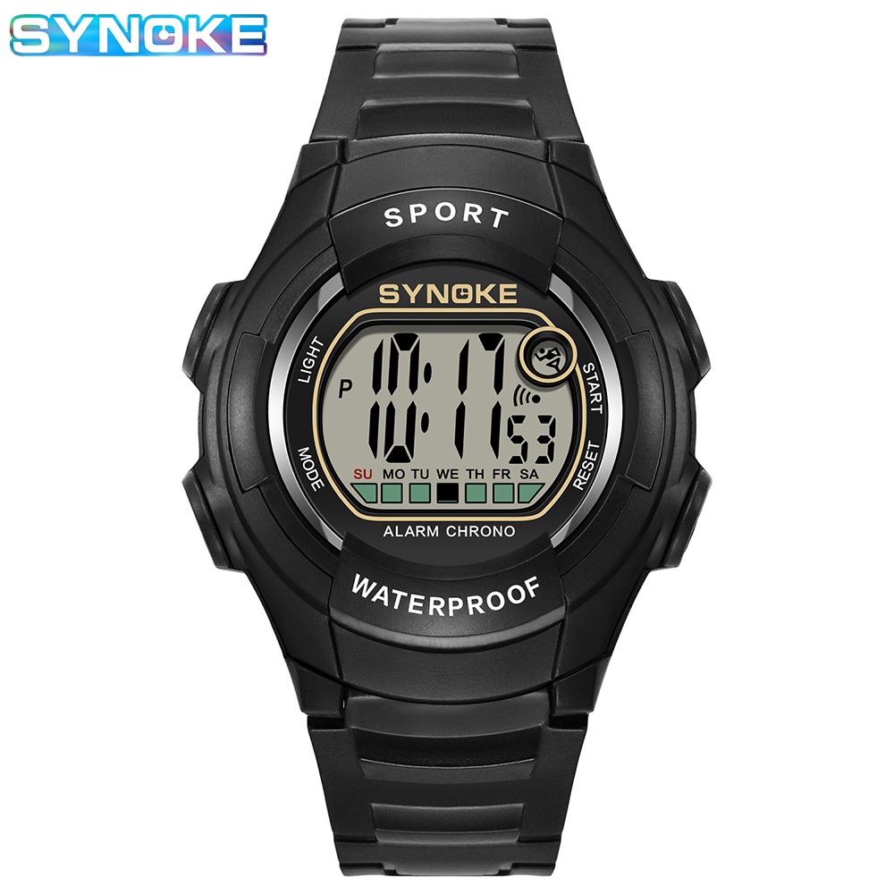 Synoke นาฬิกาข้อมือดิจิทัล มีไฟ LED สไตล์ทหาร สําหรับผู้ชาย