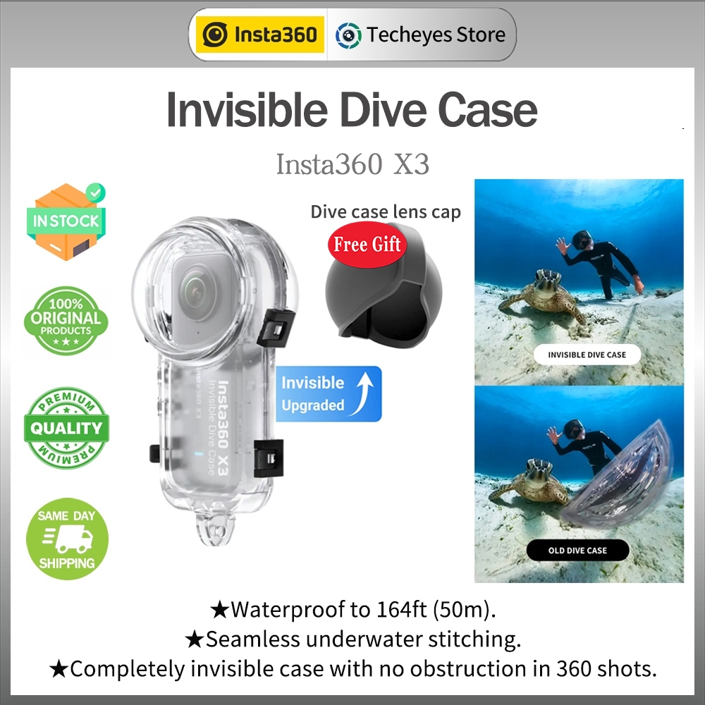 เคสดําน้ําที่มองไม่เห็น Insta360 X4 ดั้งเดิมสําหรับกล้อง Insta360 X4/X3