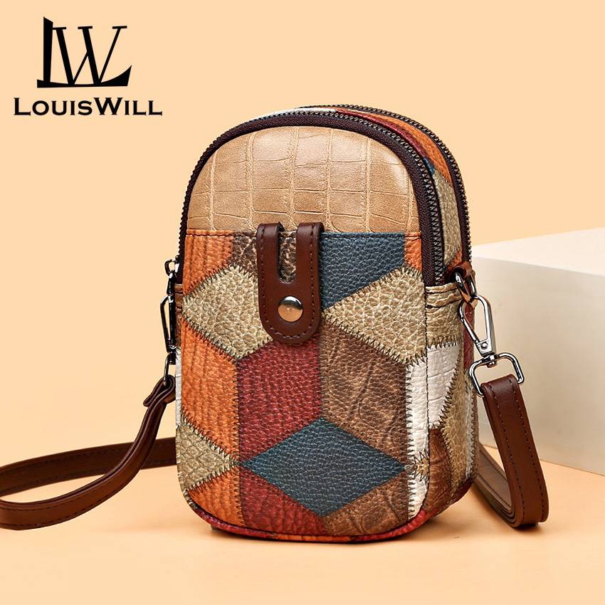 Louiswill กระเป๋าสะพายไหล่ กระเป๋าเมสเซนเจอร์ ใส่โทรศัพท์ได้ จุของได้เยอะ สไตล์โบฮีเมียน สําหรับผู้หญิง