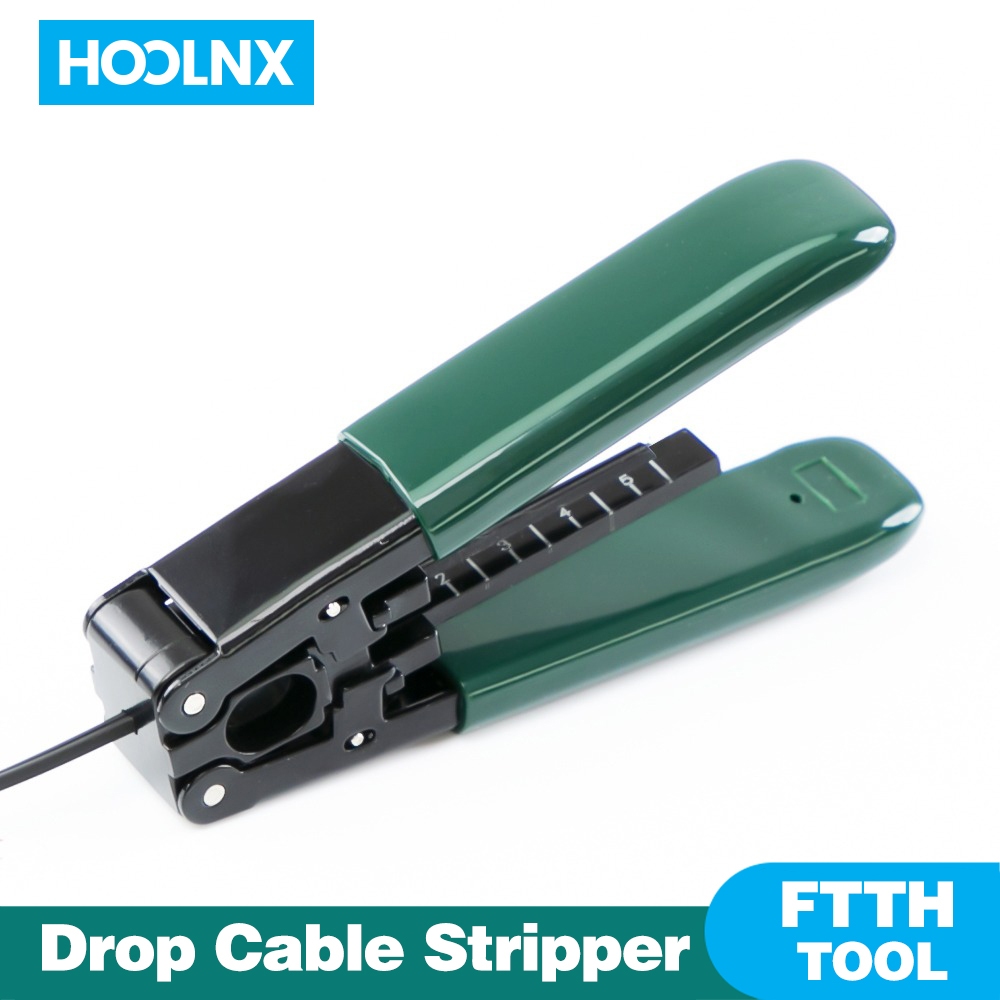 Hoolnx FTTH เครื่องปอกสายไฟแบบหล่น, 1 หรือ 2 แกน 3.1x2 มม. เครื่องมือปอกไฟเบอร์ออปติกมาตรฐาน