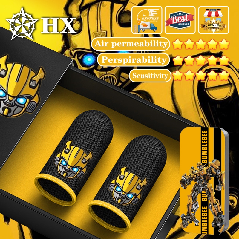 Hx Transformers-Bumblebee Series การออกแบบโทรศัพท์มือถือและแท็บเล็ตหน้าจอสัมผัสเกมนิ้วมือ cots อะนิเมะนิ้วมือ cots กันเหงื่อและกันลื่น
