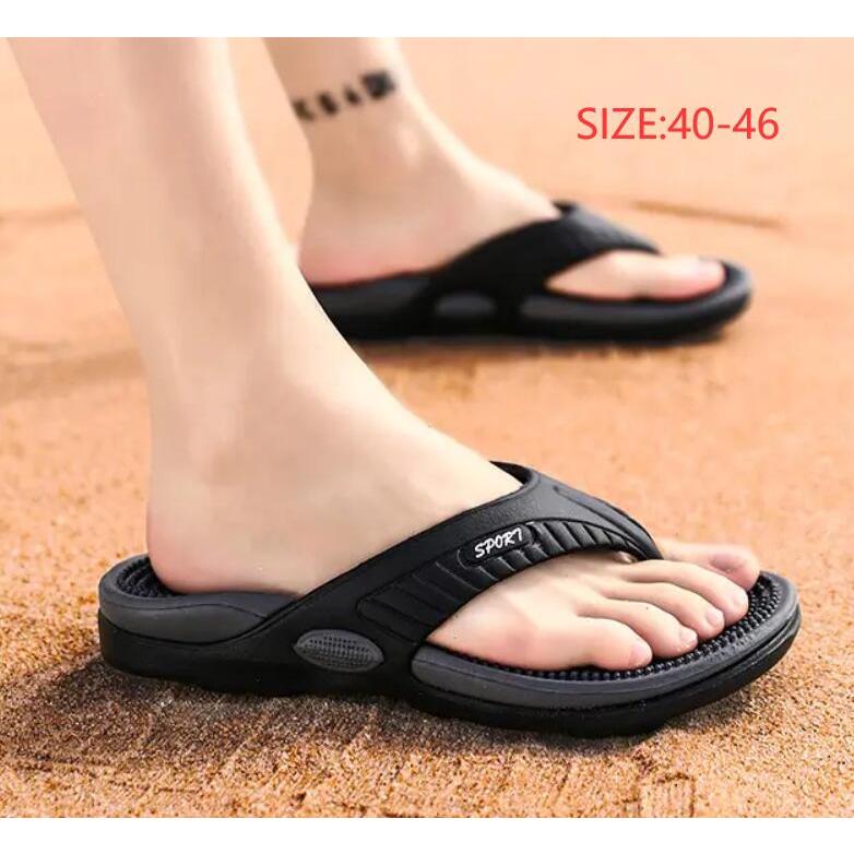 WZZ ขนาด:40 – 45 46 รองเท้าแตะแฟชั่นบุรุษใหม่รองเท้าแตะพักผ่อนในร่มและกลางแจ้งขนาดใหญ่