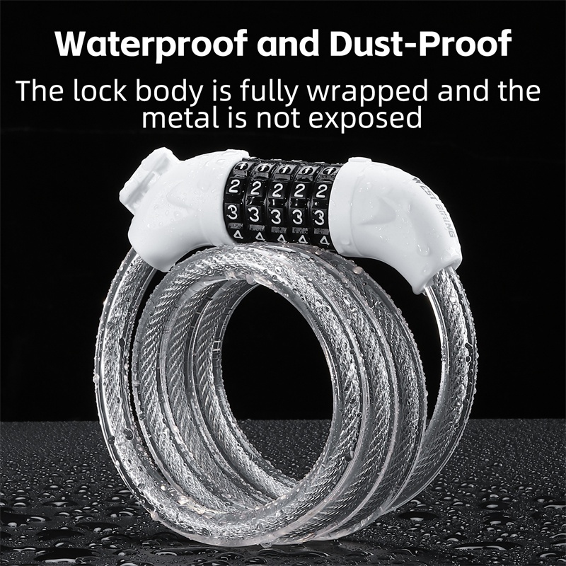 WEST BIKING สายเคเบิ้ลล็อคจักรยาน กันขโมย แบบพกพา - รูปที่ 5