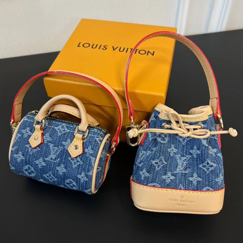 Louis Vuitton คุณภาพสูงใหม ่ แขวน MICRO NOE กระเป ๋ าตกแต ่ งกระเป ๋ า Key chain M01700 [Box ]