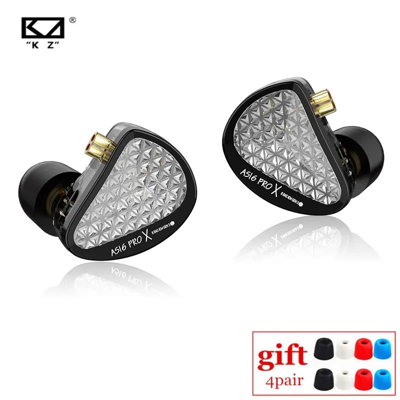 Kz AS16 PRO X ชุดหูฟังอินเอียร์ 8 ช่อง สมดุล โครงสร้างท่ออะคูสติก HiFi มอนิเตอร์เพลง