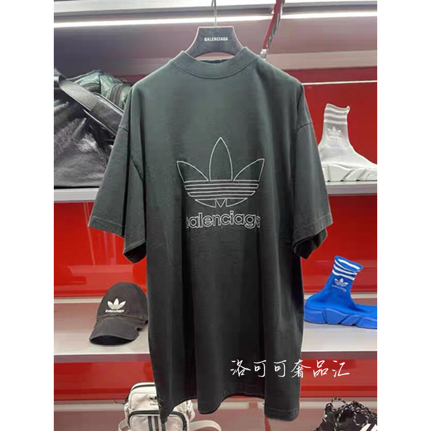 Balencibgb ใหม่ เสื้อยืดแขนสั้น ผ้าฝ้ายแท้ พิมพ์ลาย อินเทรนด์