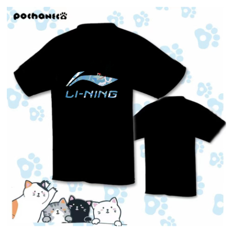 LI NING เสื้อกีฬาแขนสั้น ระบายอากาศได้ดี แบบแห้งเร็ว สําหรับผู้ชาย และผู้หญิง