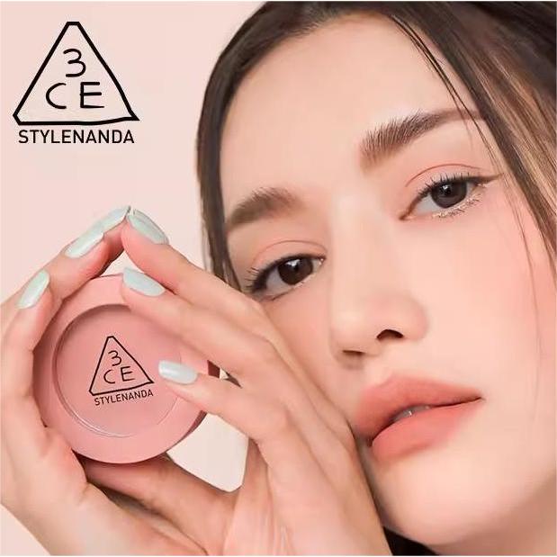 3ce บลัชออนไฮไลท์ เนื้อแมตต์ สีม่วง สีฟ้าพีช แอปริคอทนมธรรมชาติ