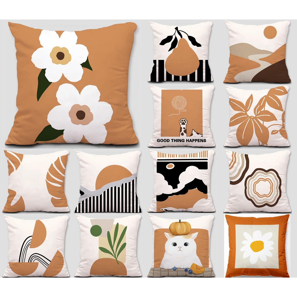 <COD> ใบไม้สีน้ําตาล 70×70.60×60.50×50.45×45.40×40. ปลอกหมอนอิง แบบหนา สองด้าน สําหรับตกแต่งบ้าน โซฟา