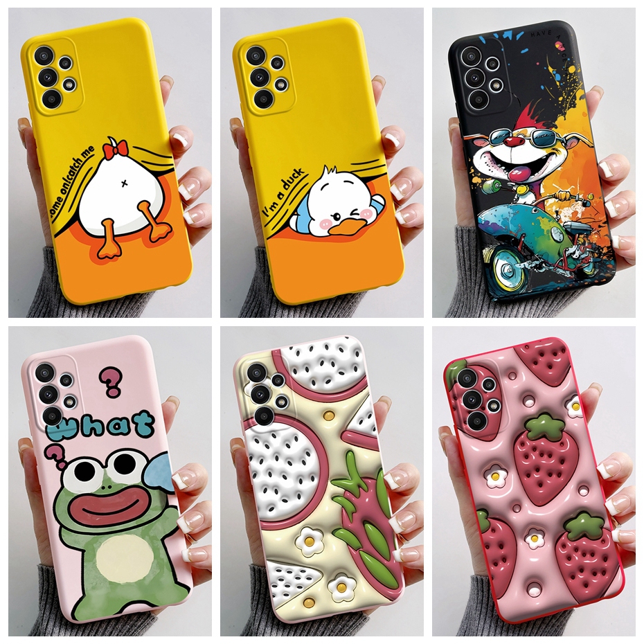 ใหม่ เคสโทรศัพท์ ซิลิโคนนิ่ม กันกระแทก ลายเป็ด 2023 สําหรับ Samsung Galaxy A53 A73 A23 A33 5G
