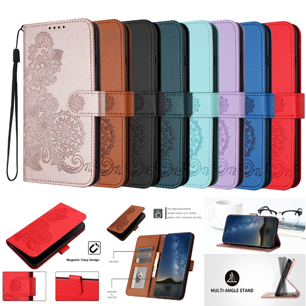 กรณีพลิกสําหรับ Infinix หมายเหตุร้อน 30 30i 40 Pro 40i สมาร์ท 7 8 HD X6833B X6711 X678B X6515 หนังนูนช่องใส่การ์ดกระเป๋าสตางค์ปลอก