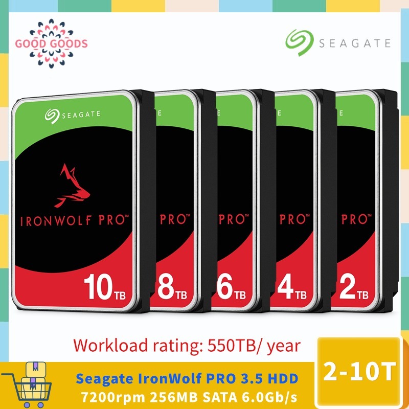 Seagate ฮาร์ดไดรฟ์ภายใน IronWolf PRO 2TB 4TB 6TB 8TB 10TB HDD 7200 RPM 256MB Cache SATA 6Gb/s 3.5 นิ้ว