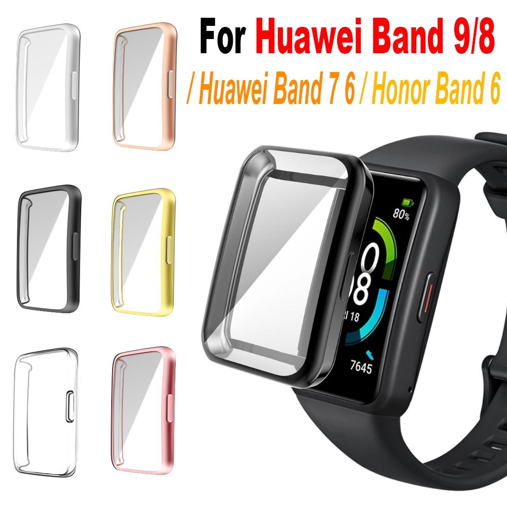 เคสซิลิโคนฝาครอบป้องกันอุปกรณ์เสริมเชลล์สําหรับ Huawei Band 10 9 8 7 6 / Honor Band 7 6