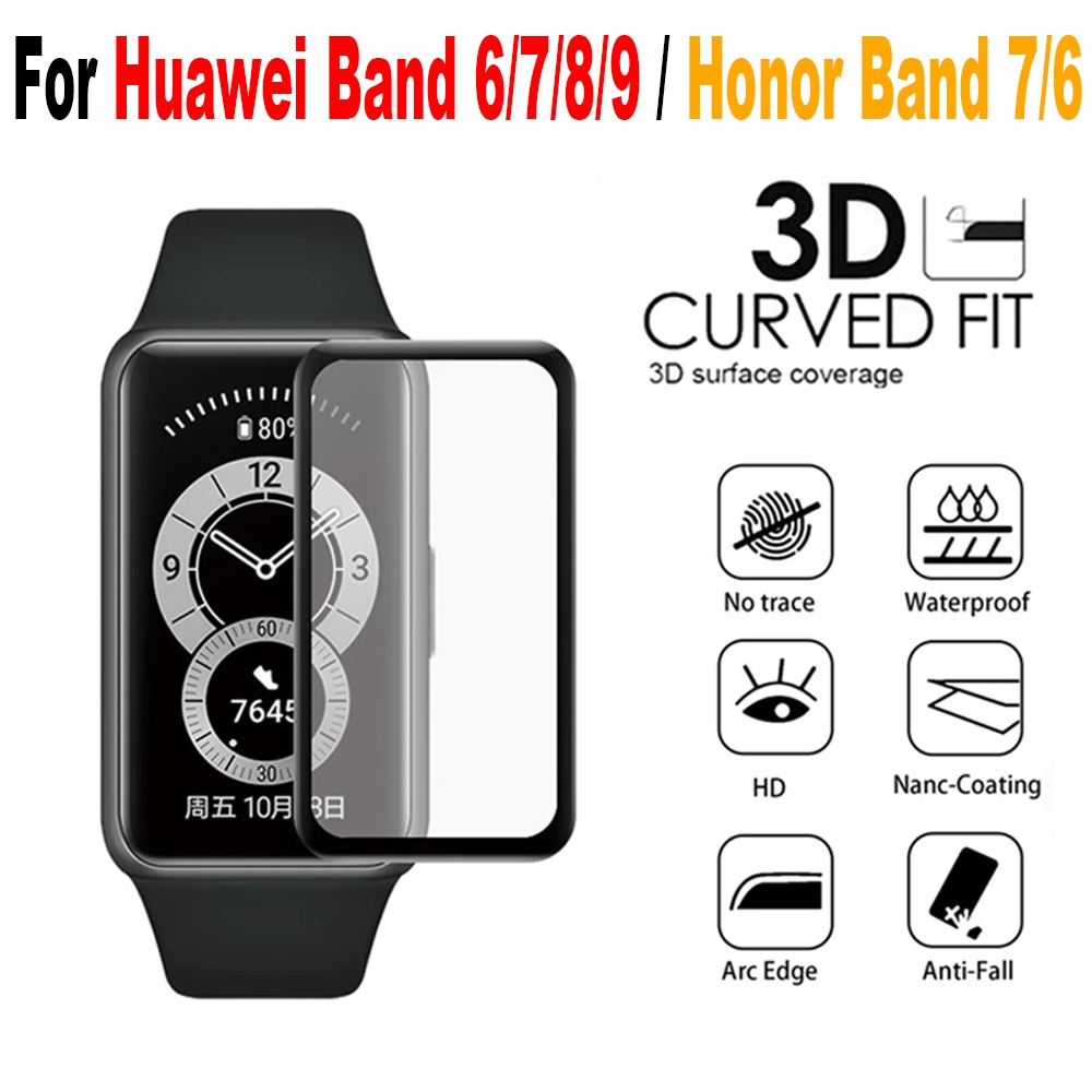 ฟิล์มกันรอยหน้าจอ 3D สําหรับ Huawei Band 6 7 8 9 / Honor Band 7 6