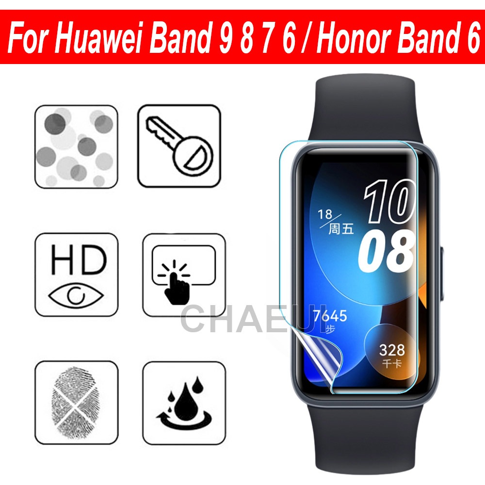 ฟิล์มกันรอย คลุมทั้งหมดตัวป้องกันหน้าจอแบบใสสําหรับ Huawei Band 10 9 8 7 6 / Honor Band 10 9 7 6