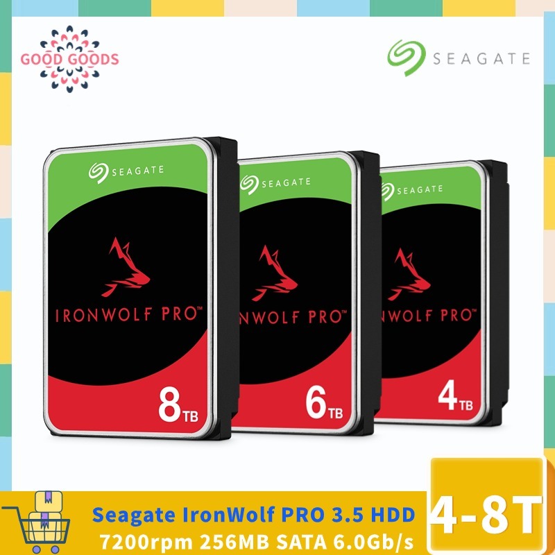 Seagate IronWolf PRO 3.5 HDD 4TB 6TB 8TB 7200 RPM 256MB แคชฮาร์ดไดรฟ์ภายใน NAS Storage Server Enterp