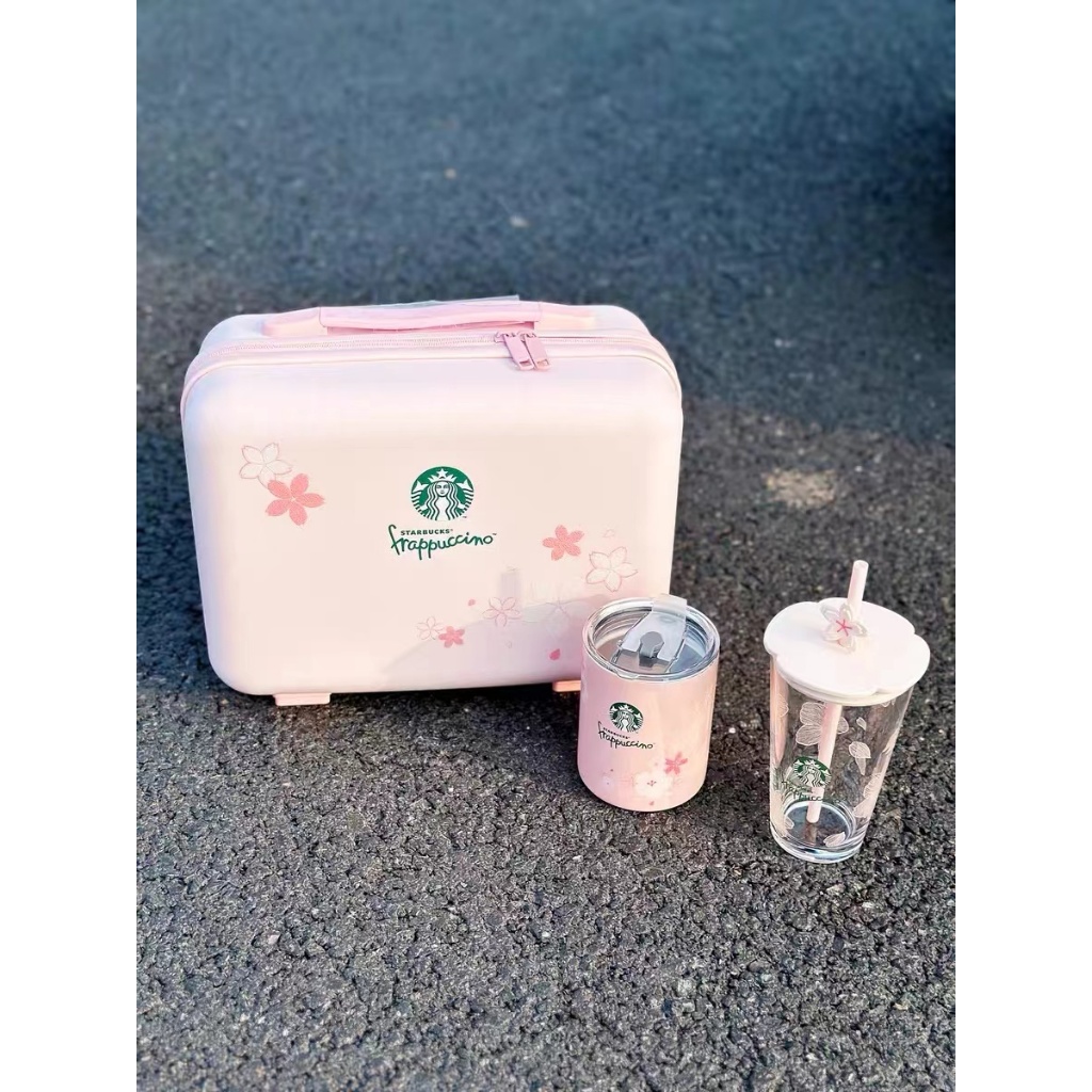 Starbucks 2024 เพลิดเพลินกับ Starbucks ผลิตภัณฑ ์ ใหม ่ Pink Sakura Cat Claw Cup Sakura Cup Sakura Cup Straw Glass Cup Coffee Cup Girl Holiday Gift Set
