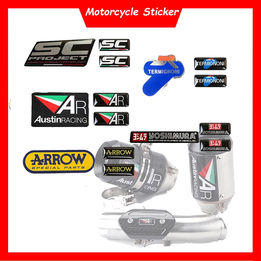 สติกเกอร์ติดท่อไอเสียรถจักรยานยนต์ 3D ทนความร้อน สําหรับ SC Project Termignoni Austin Racing Yoshimura
