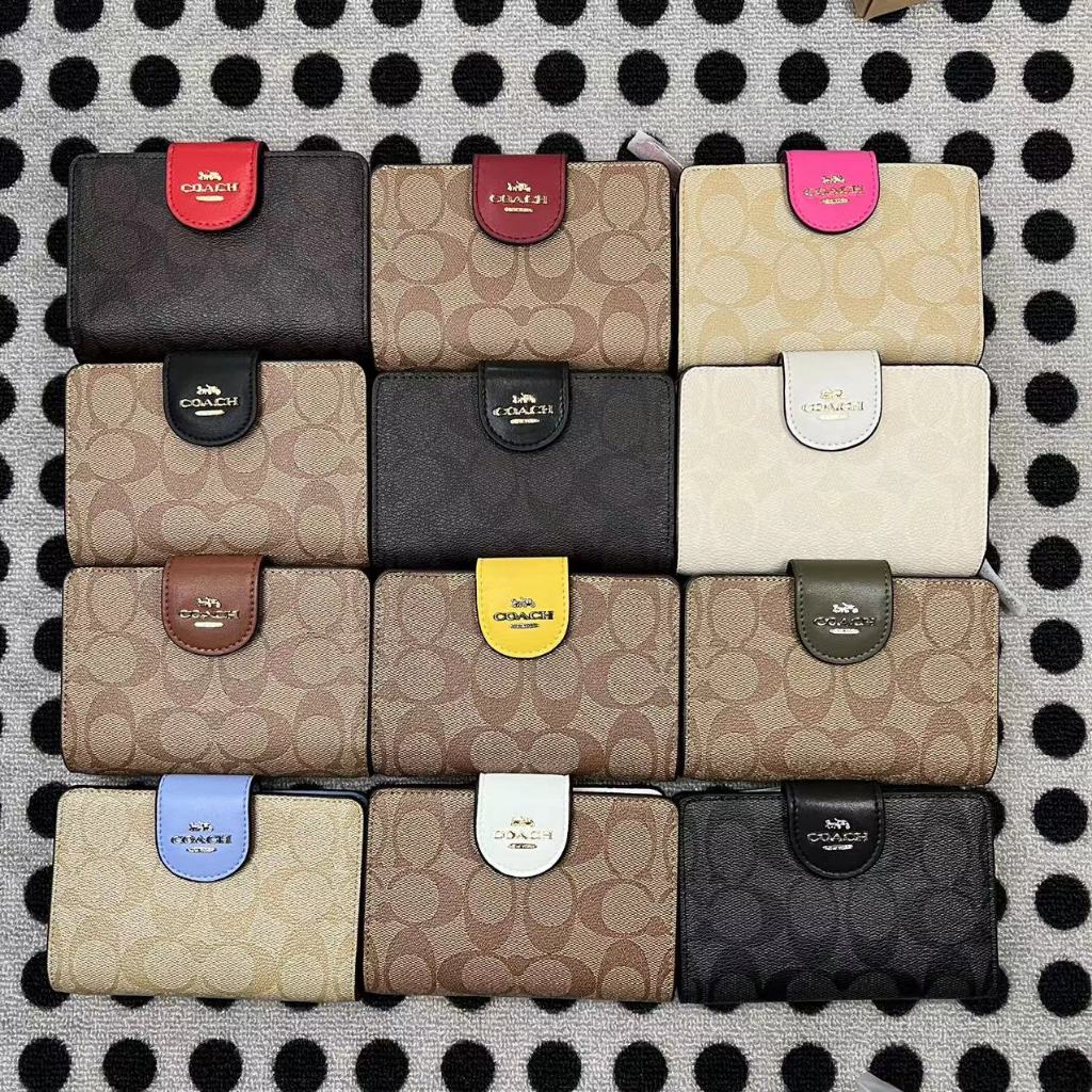 Coach C0082 กระเป๋าสตางค์ ใบสั้น หนังแท้ สไตล์ใหม่ สําหรับผู้หญิง
