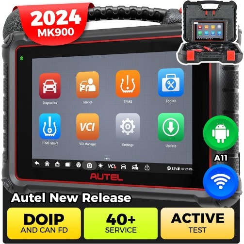 เครื่องสแกน All-In-One2024 Autel MaxiCOM MK900 เครื่องสแกนเนอร์ CAN-FD & DoIP FCA & Renault SGW Acce