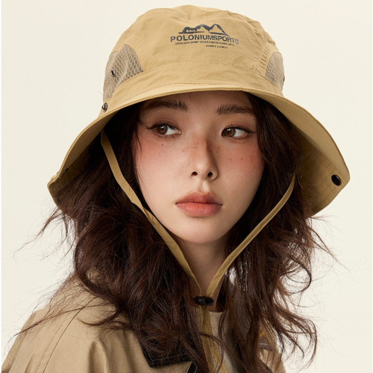 หมวกบังแดดลําลอง ระบายอากาศได้ดี สีกากี แฟชั่นฤดูร้อน สไตล์อเมริกันเรโทร สําหรับผู้หญิง