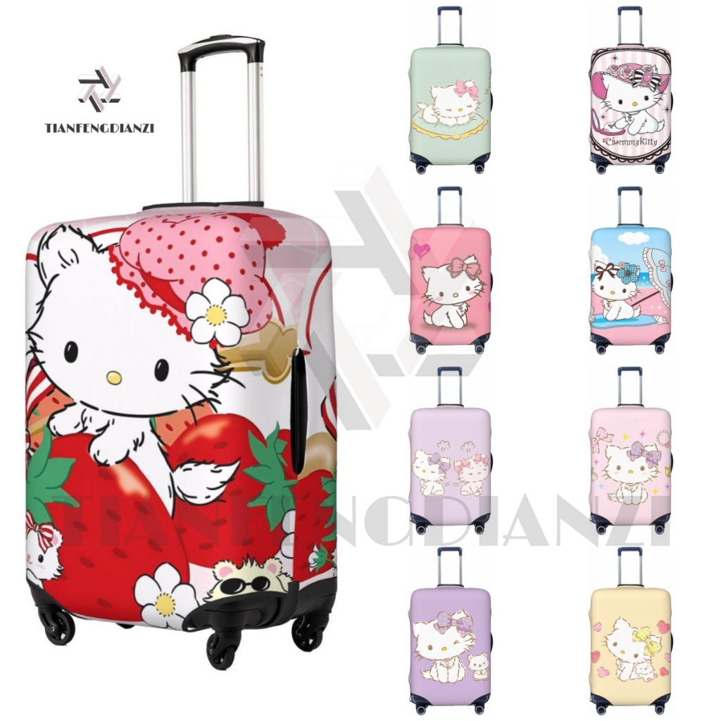 ผ้าคลุมกระเป๋าเดินทาง ป้องกันรอยขีดข่วน ล้างทําความสะอาดได้ ลาย Sanrio Charmmy Kitty ขนาด 18-32 นิ้ว