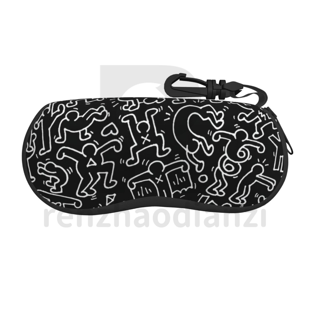 Keith Haring แว่นตากันแดด เคสนิ่ม เคสซิป แบบพกพา เบาพิเศษ กล่องแว่นตา