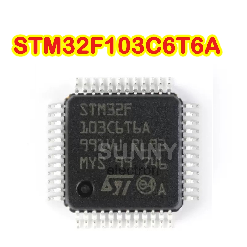 2 ชิ้น STM32F103C6T6A LQFP48   IC SMD MCU ST ARM 991VJ RL93 MYS 99 746