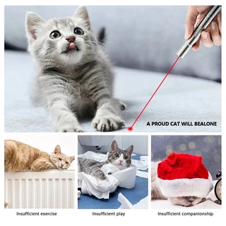 Kiprun 3 in 1 ปากกาชี้เลเซอร์ จุดสีแดง ชาร์จ USB ของเล่นสําหรับสัตว์เลี้ยง แมว