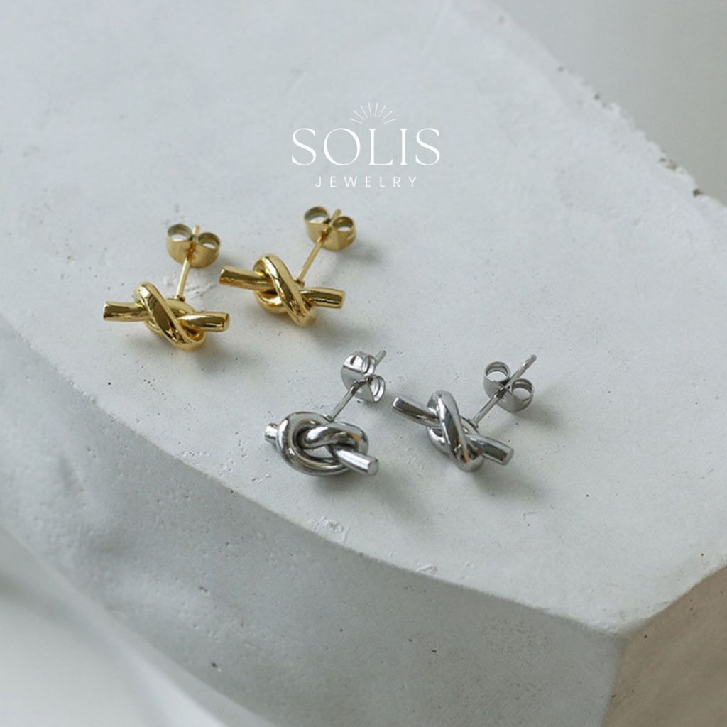 ต่างหูกระดุมเชือกผูกปม • ต่างหูผู้ชายผู้หญิงที่ไม่ก่อให้เกิดภูมิแพ้