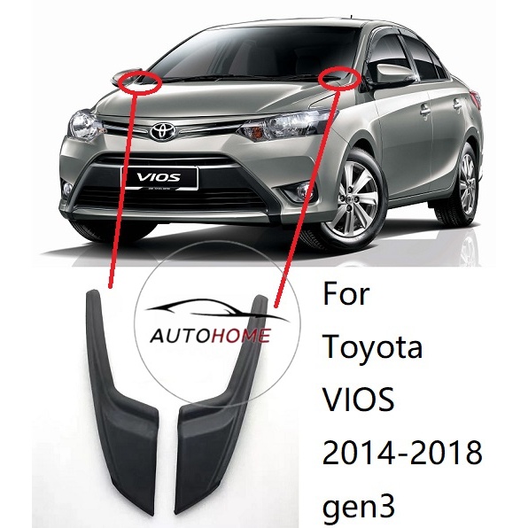 (1 คู่) ฝาครอบบานพับเครื่องยนต์สําหรับ Toyota Vios 2014 2015 2016 Superman Water Guide แผ่นแผง Garnish คุณภาพสูง