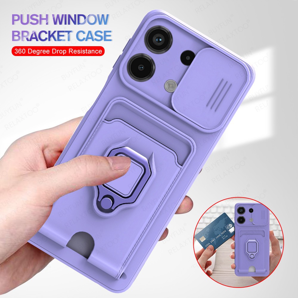 เคสโทรศัพท์มือถือ ซิลิโคนนิ่ม กันรอยกล้อง พร้อมแหวนแม่เหล็ก สําหรับ Xiaomi Redmi Note 13 Pro 5G 2024 Redmi Note 13 Redme Note13 Pro Plus Note13Pro 4G