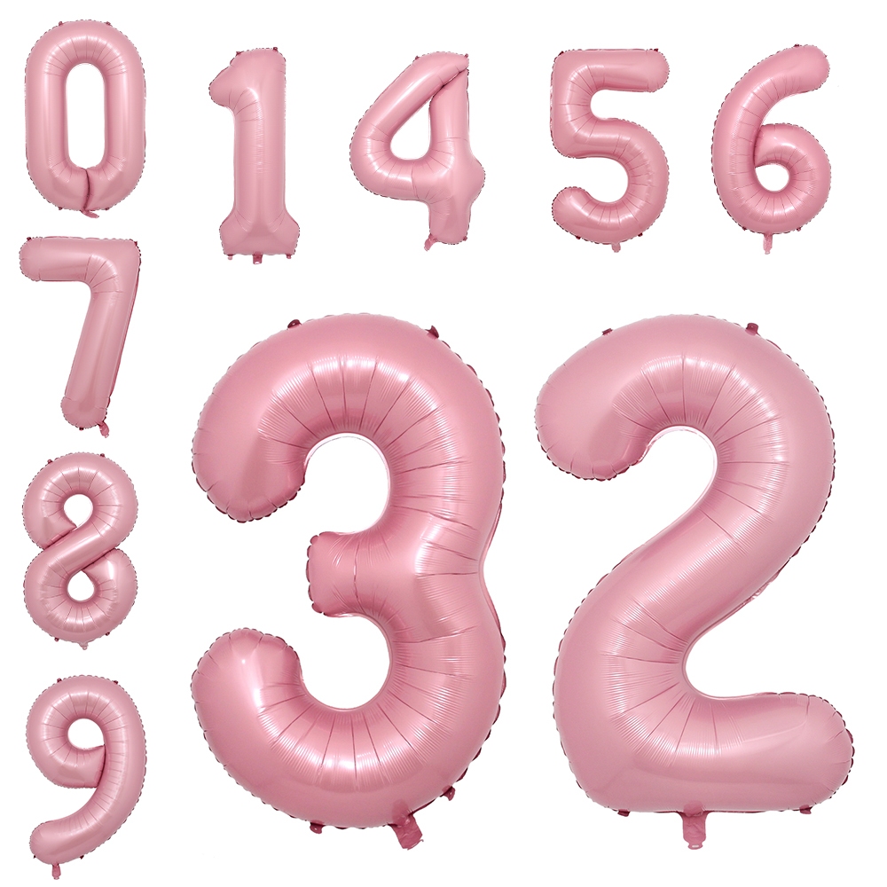 ลูกโป่งฟอยล์ตัวเลข สีชมพู 32 นิ้ว 0 1 2 3 4 5 6 7 8 9 สําหรับตกแต่งปาร์ตี้วันเกิด งานแต่งงาน เบบี้ชาวเวอร์