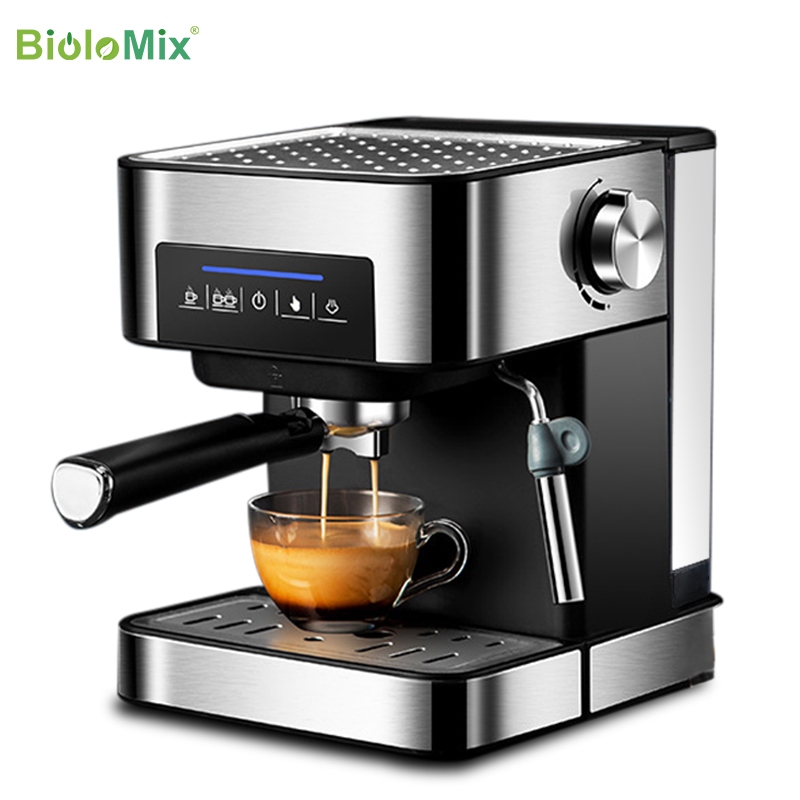 Biolomix เครื่องชงกาแฟเอสเปรสโซ่ แบบอิตาลี 20 บาร์ พร้อมไม้กายสิทธิ์ตีฟองนม สําหรับเอสเปรสโซ่ คาปูชิโน่ ลาเต้ และมอคค่า