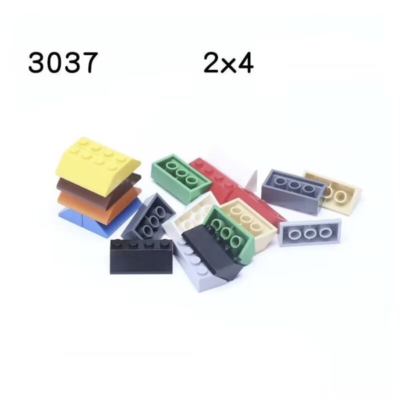 มอคประกอบหน่วยการสร้างเข้ากันได้กับ3037อนุภาคขนาดเล็กช่วยสอนชิ้นส่วน2x4เอียง45องศาหลังคาอาคารทําเองอุปกรณ์เสริม