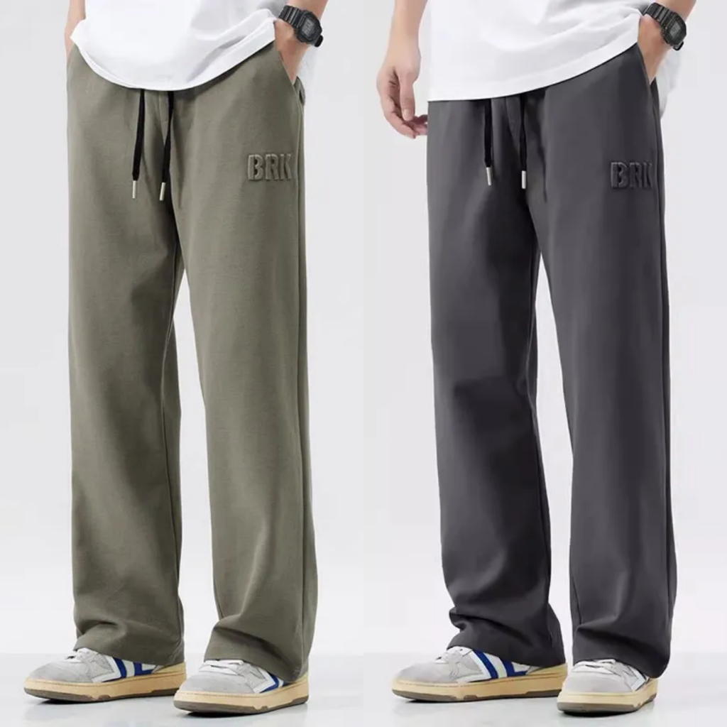 M - 4XL กางเกงขายาวผู้ชาย กางเกงขายาวลําลอง ทรงหลวม แนวตรง ขนาดใหญ่ แฟชั่นเกาหลี ไซซ์ กางเกงผู้ชาย