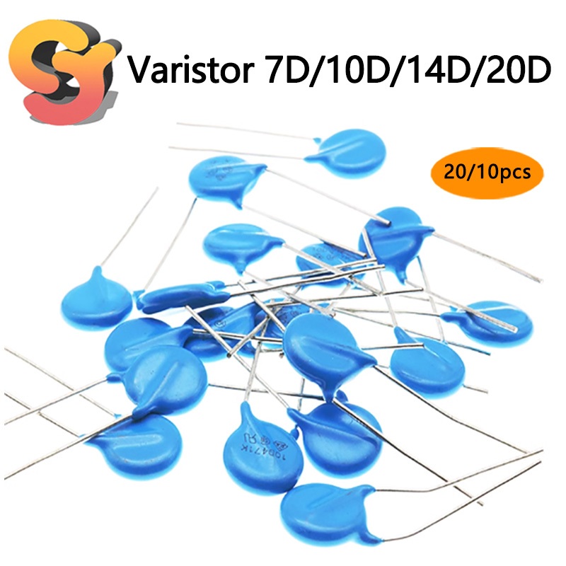 20pcs แรงดันไฟฟ้าภูมิแพ้ 10D471K 7D-471K 10D391K 07D220K 14D561K 270 431 681K แรงดันไฟฟ้าภูมิแพ้ Res